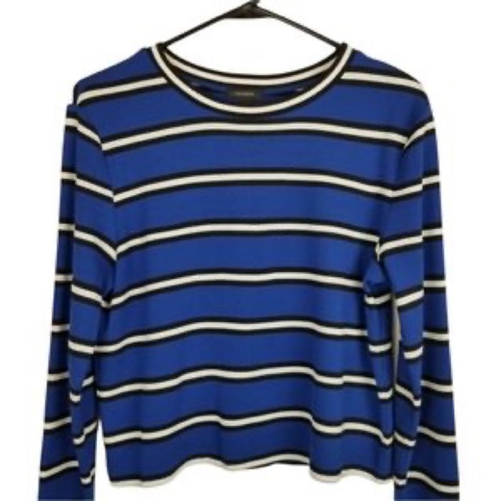 Striped blue halogen long sleeve